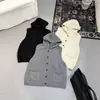 Chaleco de punto con capucha para mujer, nuevo estilo otoño/invierno 2026, prenda exterior de corte holgado, chaleco suéter para superponer, moderno