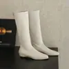 Botas de Moda Coreana Elegantes y Simples Elásticas Adelgazantes 2026 Otoño/Invierno Nuevas Punta Cuadrada Tacón Plano Aumento Oculto Botas de Jinete para Mujer