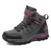 Mais vendidos no exterior, novo estilo, sapatos de caminhada masculinos plus size, de cano alto em couro, para atividades ao ar livre, caminhada e trail running, para casais