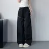 Conjunto de cor clara calça de secagem rápida feminina verão fina e respirável slim-fit esconde imperfeições calça pantalona plus size cintura alta calça cargo plissada