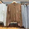 Uraz! Novo Cardigã Tricotado com Gola Redonda! Tricô Trançado Malha Malha Jaqueta 25 Estilo Outono e Inverno 481477