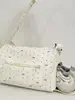 Bolsa de Fitness Portátil de Gran Capacidad con Lunares, Bolsa Ligera para Deportes y Viajes Cortos, Bolso de Hombro Cruzado para Estudiantes y Viajes Diarios