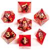 Nuevo set de dados de resina puntiagudos de calavera de gran venta del fabricante, dados afilados, dados poliédricos, dados para juegos de rol DND