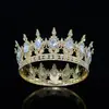 Tiara Coroa Barroca de Liga Cruzada Gota d'Água Coroa Grande para Noiva Coroa de Aniversário Decoração de Bolo Acessórios de Casamento