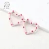 Pintura de Color Caramelo Corazón de Melocotón Pintado a Mano Hebilla de Primavera Anillo Abierto de Corazón Llavero Goteo de Aceite Accesorios DIY Conexión de Aleación