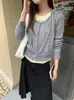 MZI STUDIO Outono Inicial Estilo Coreano Suave Versátil Emagrecedor Falso Duas Peças Gola Halter Cardigã de Tricô A80132