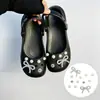 Sapatilhas Listradas com Laço Estilo Coreano Sapatos Perfurados Sapato Feminino Fivela de Sapato Acessórios de Flor de Alta Qualidade Flores para Sapato DIY