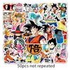 50 folhas Desenho Animado Dragon Ball Personalidade Grafite Laptop Mala Patinete Caixa de Papelaria Adesivos