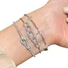 Pulseira de Zircônia de Designer Mais Vendida Transfronteiriça Europeia e Americana, Luxo Leve, Alto Padrão, Versátil, Joia Estilo Vintage