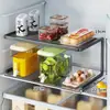 Prateleira de Armazenamento Interna em Camadas para Geladeira de Cozinha Gabinete Congelador Compartimento Superior e Inferior da Geladeira Prateleira de Armazenamento Multicamadas para Comida Sobrando