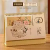 Calendário de Mesa Estilo Nacional Vazado 2027 Personalizado com Hot Stamping Papel Perolado Calendário Alta Aparência Artesanato com Pingente Calendário de Mesa para Desktop