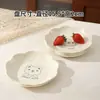 Prato para ossos de plástico fofo de urso pequeno prato doméstico quadrado prato para ossos prato para lanches prato de sobremesa prato para lanches prato de frutas