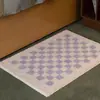 Estilo Ins Cuadros Rayados Coreanos Alfombrillas para Piso de Baño Alfombrillas Absorbentes para Pies de Hogar Resistentes a Manchas y al Desgaste Alfombras para Sala de Estar