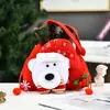 Bolsa Tote Criativa de Natal com Boneco 3D, Sacola de Doces, Várias Sacolas de Maçã, Sacola com Cordão, Tecido para Sacola de Presente Decorativa