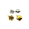 Acero Inoxidable Oro 18K Flor Rosa Colgante DIY Moda Francesa Collar Pulsera Pendiente Accesorios Transfronterizo