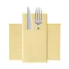 Guardanapos de Papel para Festa com Garfo e Faca Dobráveis para Restaurantes Ocidentais e Hotéis, Guardanapos Sem Poeira, Cor Bege, Personalizável para Hotéis