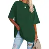 2024 Nuevo Comercio Exterior Amazon Transfronterizo Europa y América Camiseta Lisa de Color Sólido de Verano Casual Cuello Redondo Manga de Hombro Top