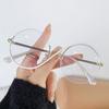 Gafas de Mujer Metálicas Planas de Alta Gama, Nueva Moda y Elegantes, Montura Versátil y Moderna, Gafas Europeas y Americanas