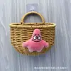 Cesta de Armazenamento Tecida de Rattan Sintético Prateleira de Armazenamento Decoração de Cozinha Banheiro Cesta de Parede para Flores Armazenamento Cesta de Lavar Cesta de Parede para Gengibre e Alho