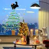 Pegatinas Estáticas para Vidrio de Ventana de Navidad Transfronterizas 2027 Árbol de Navidad Decoración del Hogar Pegatinas para Puertas Calcomanías para Ventanas Año Nuevo