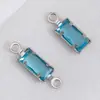 Acero Inoxidable 304 Vidrio de Colores Colgante Rectangular Accesorios para Joyería Hecha a Mano DIY Accesorios para Collares Pulseras