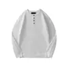 Suéter tipo Polo Estilo Old Money para Hombre Cuello Henley de Punto con Rayas Anti-rayas Manga Larga Otoño Invierno Venta al por Mayor de Fábrica Transfronteriza
