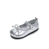 Zapatos de Princesa de Cuero con Lazo para Niñas 2026 Verano Nuevos Zapatos de Ballet Planos de Suela Suave Mocasines de Caña Baja para Niños
