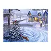 Pintura de diamantes 5d 2021 nuevo diamante completo sala de estar punto stick ladrillo de diamante mostrar cristal invierno nieve pintura punto de cruz