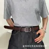 Cinturón con Hebilla de Pin para Hombre Joven Estilo Hong Kong Moderno Ins Simple Cinturón para Jeans Unisex Cinturón para Pantalones Versátil