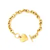 Pulsera de Corazón de Nuevo Estilo Transfronteriza Minimalista Creativa Collar con Colgante de Corazón de Melocotón Grande Joyería Pulsera con Hebilla Ot Fabricante de Joyería