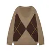 Moda femenina transfronteriza ZA, nueva colección otoño 2026, estilo europeo y americano, cómodo y casual, suéter de punto con patrón de diamantes