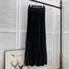 2026 Nueva Falda Larga Plisada de Cintura Alta para Mujer, Cintura Elástica Fluida, Versátil, Adelgazante, De Gama Alta, Elegante, Color Sólido