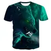 Moda Masculina Casual Cráneo Blanco y Negro 3D Pareja Impresión Digital 3D Camiseta Holgada para Hombres y Mujeres Mangas Cortas