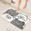 Tapete antiderrapante para banheiro de gato de desenho animado, tapete de terra de diatomáceas para casa, tapete absorvente para porta de banheiro, fabricantes, atacado