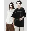 Camiseta Masculina de Verão Metersbonwe Nova Tendência Estilo Americano Estampa de Letras Gola Redonda Solta Respirável Manga Curta