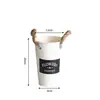 Balde de Flor de Corda de Cânhamo Off-White Escandinavo Balde de Flor de Ferro Forjado Balde para Arranjo de Flores Floricultura Balde de Água para Flores Rosa Lírio Casa