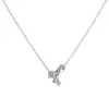 Conjunto de Pulsera y Collar de Plata de Ley 925 Más Vendido Transfronterizo, Lujo Ligero, Artesanía Exquisita, Conjunto Único de Pulsera de Trébol de Cuatro Hojas y Lazo para Mezclar y Combinar