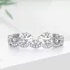 Anel de renda com diamantes finos de luxo leve de alta qualidade, dobrável para usar, versátil, com cauda ajustável para mulheres