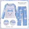 Pijama infantil para niñas y niños, de manga larga y pantalón largo, temática de bruja de dibujos animados, conjunto de ropa de casa del sudeste asiático