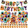 Dragon Ball Siete Estrellas Tema de Cumpleaños Decoraciones Banner Banderines de Tirar Adornos para Pastel Set de Globos