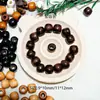 Cuentas Redondas de Agujero Grande Cuentas de Arce Natural Cuentas Sueltas Madera Maciza Teñida Accesorios para Ropa Cuentas para Cordón Accesorios para Joyería DIY