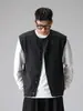 Colete Cardigan de Tricô Preto Masculino Outono Inverno Estilo Old Money Camada Quente Sem Mangas Colete Jaqueta Suéter