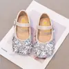 Sapatos de Cristal para Crianças 2026 Primavera/Verão Novo Estilo Moda Menina Versátil Sapatos Pequenos de Couro Sapatinho de Bebê Menina Laço Sapatos de Princesa