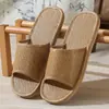 Chinelo de Verão de Rattan Trançado Leve Solado Plano Quarto Casa Casal Masculino e Feminino Respirável Palha Esteira Bambu Trançado Chinelo