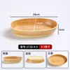 Plato de exhibición para buffet de olla caliente sukiyaki con diseño de madera de melamina, plato giratorio rectangular para verduras y champiñones