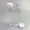 Botella Cuadrada Grande para Jugo de 360ml, Botella para Empaque de Bebidas, Botella para Bebidas de Frutas y Verduras, Botella Transparente Pte, Botella para Té de Leche, Botella para Enzimas