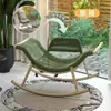 Mecedora, Sillón reclinable, Silla de ratán para uso en casa, Silla de ratán para balcón, Sillón de ratán para patio exterior, Silla perezosa para adultos, Mecedora de ocio