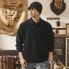 Camisa polo de manga longa em Lyocell para homens, nova camisa de linho respirável para primavera, camisa casual solta retrô americana