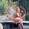 Chaveiro Pingente de Anjo Fada Rosa Acrílico Novo Transfronteiriço Elfo Pendurado no Retrovisor do Carro