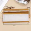 Bolsa de Caneta Impermeável A6 Coreana Bolsa com Zíper de Malha Transparente Bolsa de Armazenamento de Dupla Camada de Grande Capacidade Bolsa para Identidade Bolsa de Cosméticos